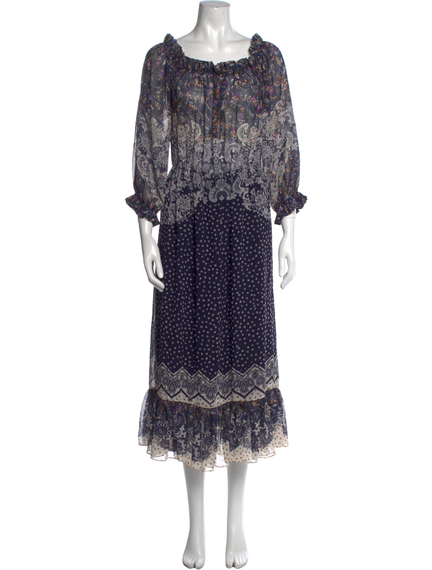 Saloni Printed Long Dress