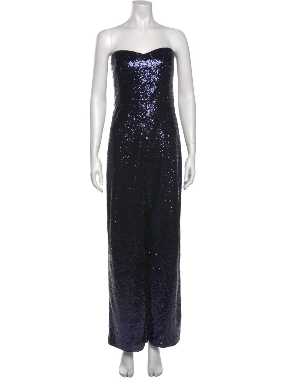Saloni Jumpsuit Blue Patterned Sequin Embellishme… - image 1