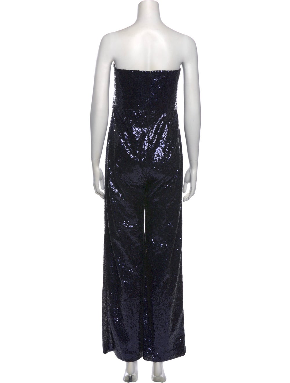 Saloni Jumpsuit Blue Patterned Sequin Embellishme… - image 3