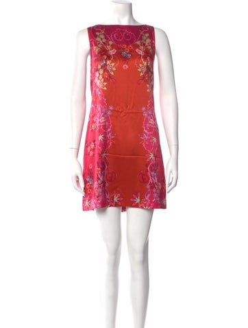 Pre-owned Saloni Silk Mini Dress In Multi