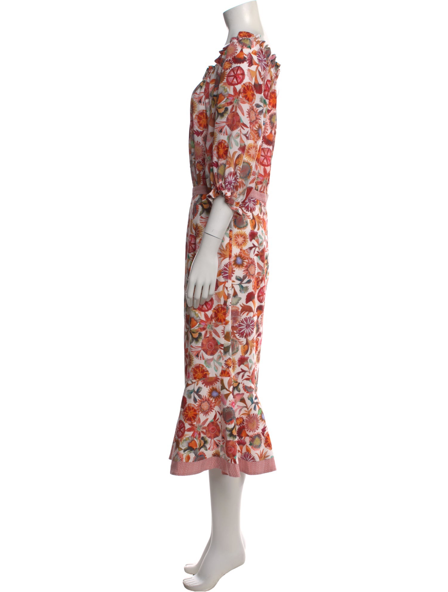 Saloni Silk Midi Length Dress w/ Tags - Burgundy Dresses, Clothing - WST50375