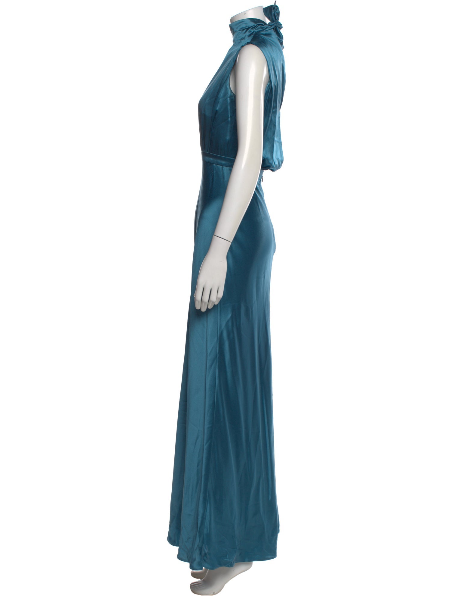 saloni blue silk dress SALONI Fabienne Long Dress