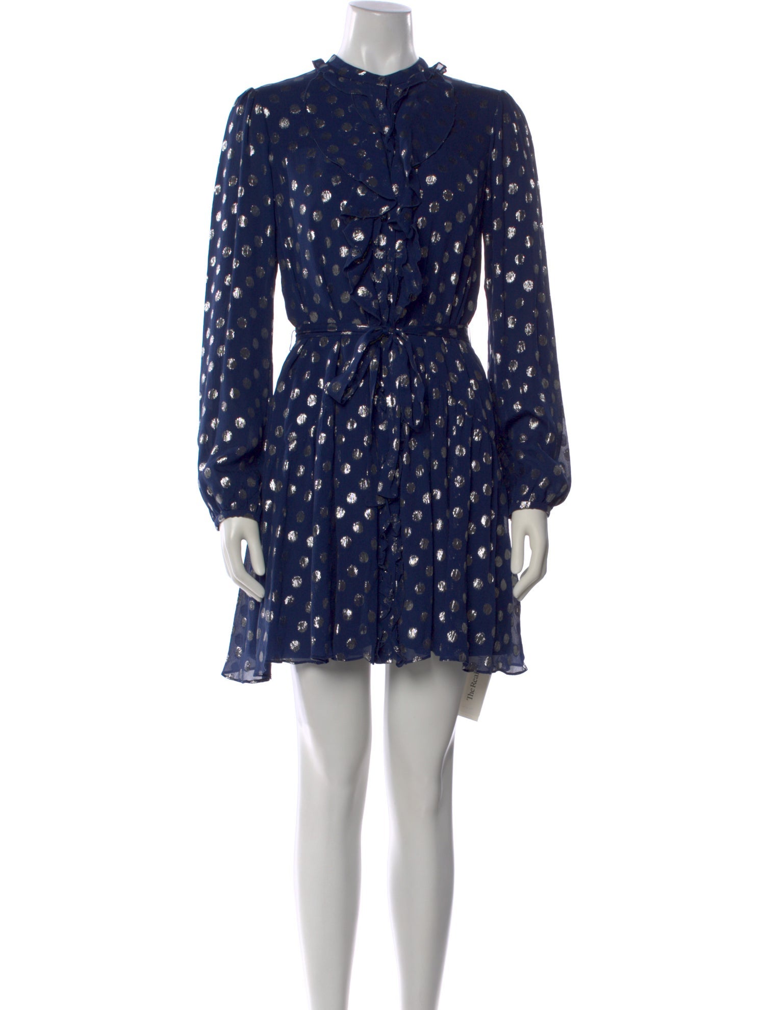 Saloni Silk Mini Dress in Blue, Women's US2, UK6 | XS