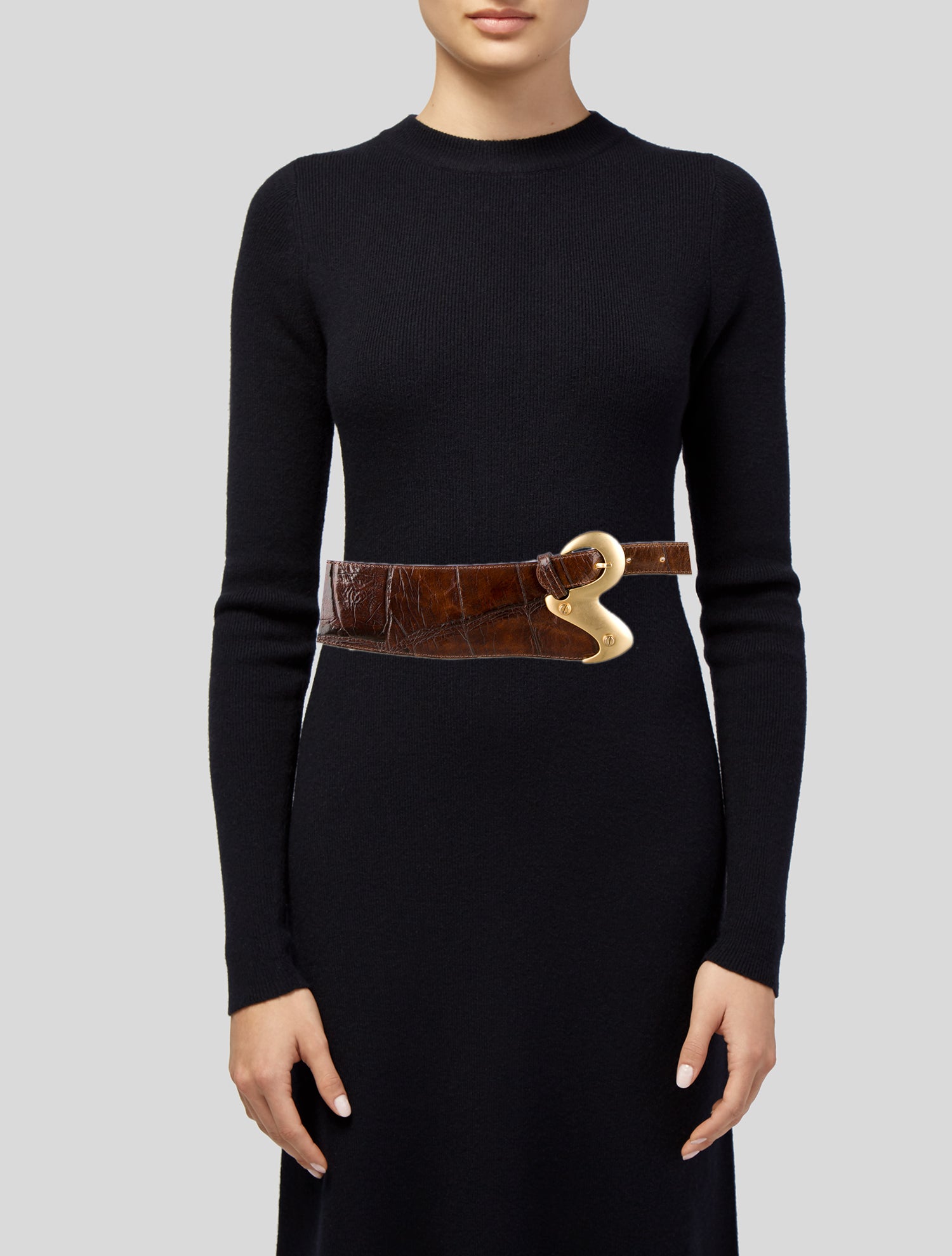 Streets Ahead Wide Embossed Leather Waist Belt