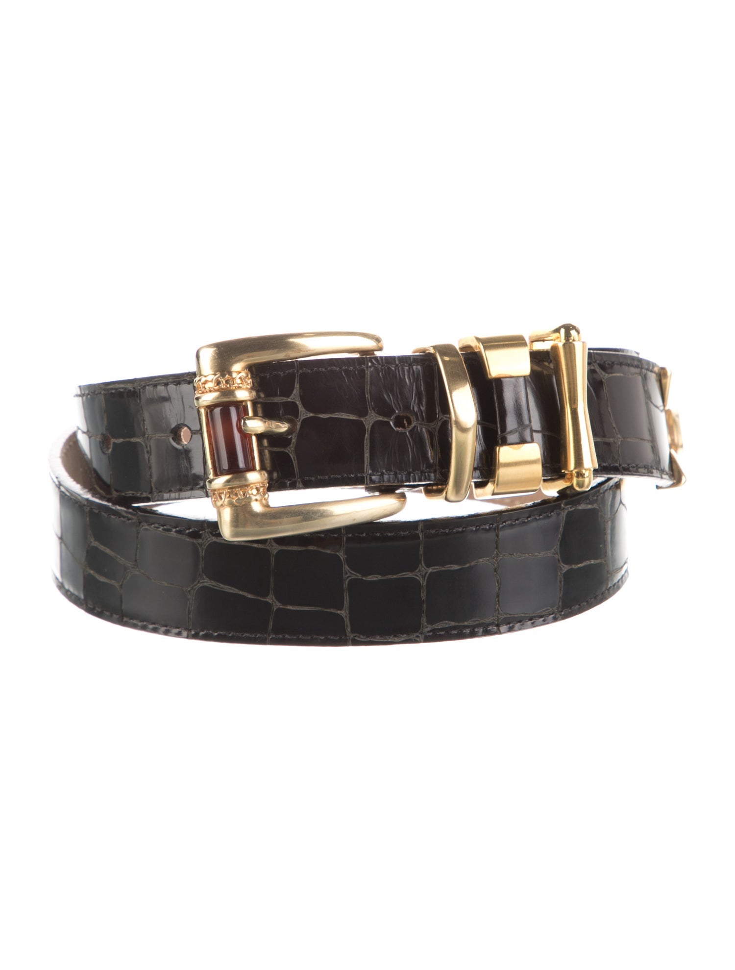 Streets Ahead Skinny Embossed Leather Belt