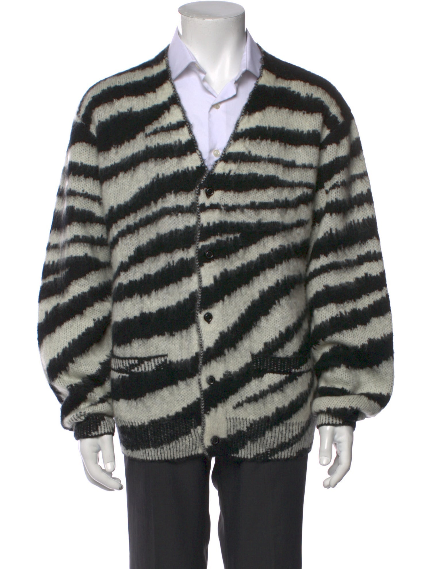 Stampd Striped V-Neck Cardigan