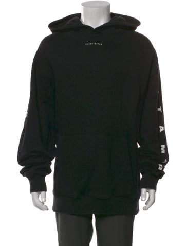 Pre-owned Stampd Graphic Print Mock Neck Hoodie In Black