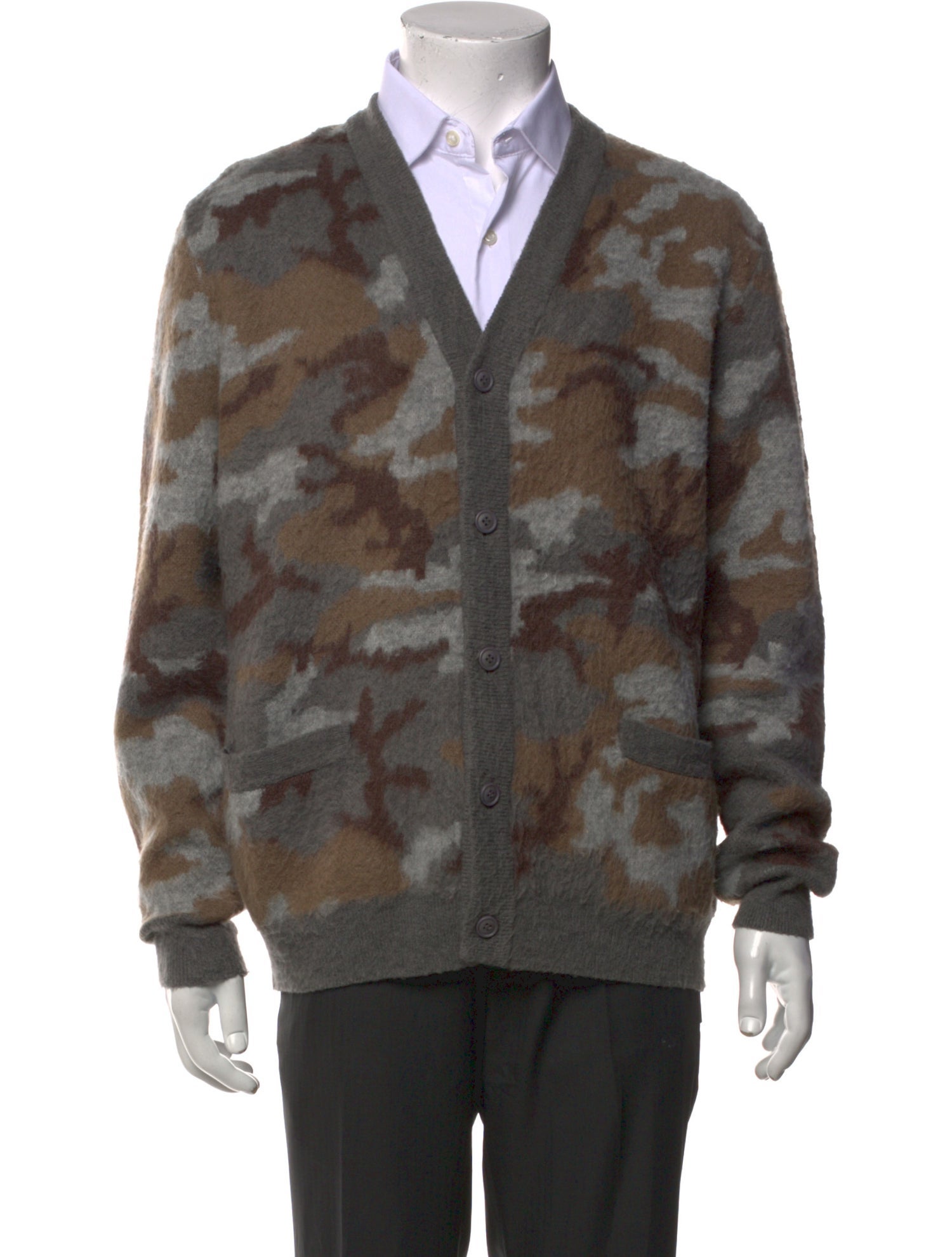 Stampd Camouflage Print V-Neck Cardigan
