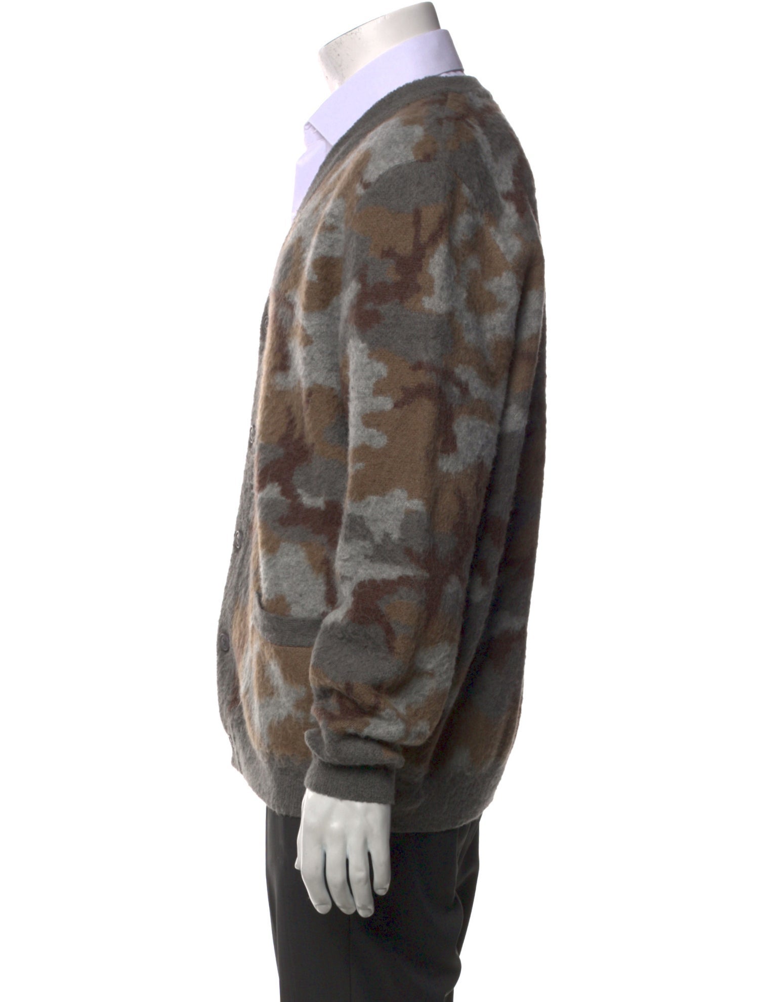 Stampd Camouflage Print V-Neck Cardigan