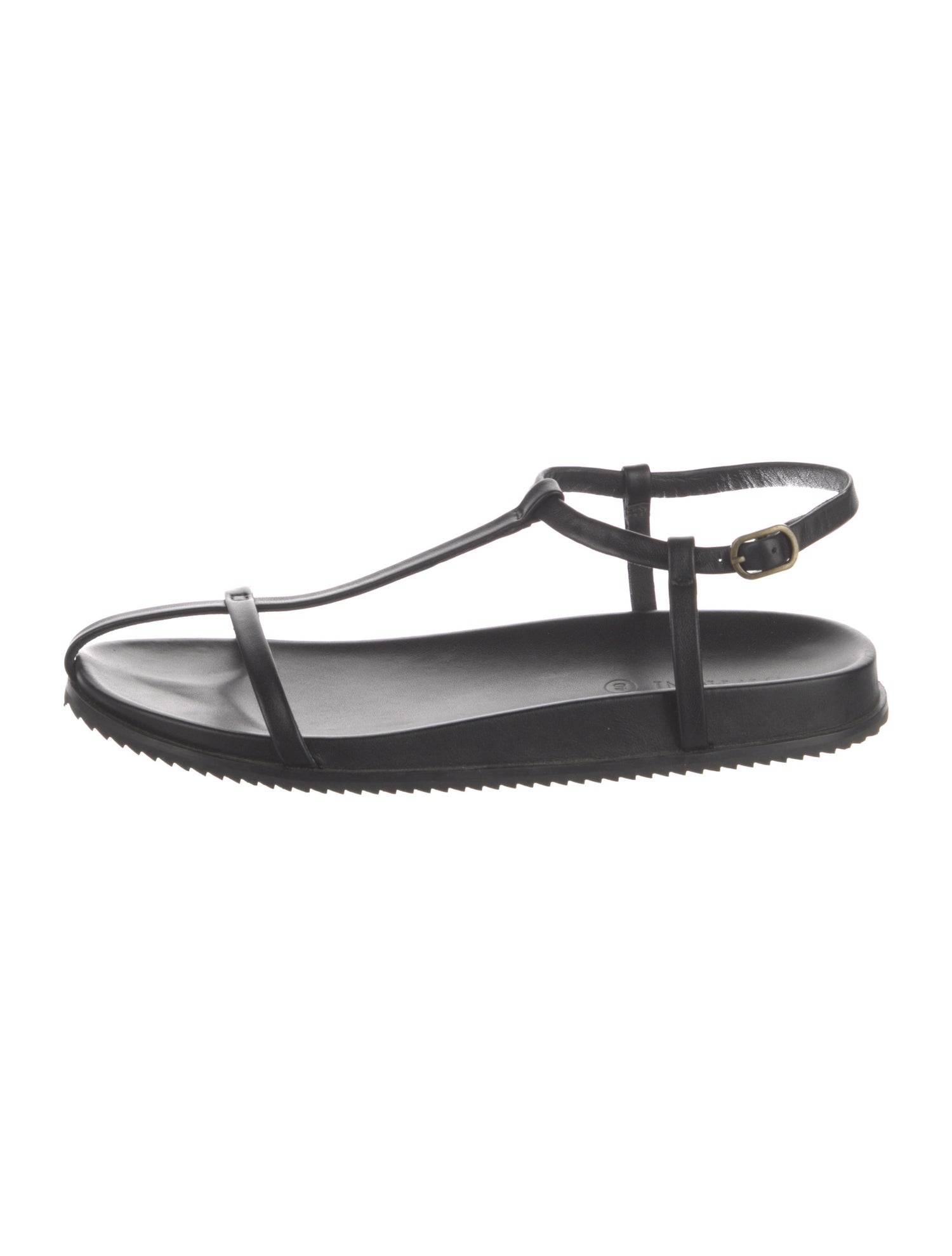 St. Agni Leather T-Strap Sandals
