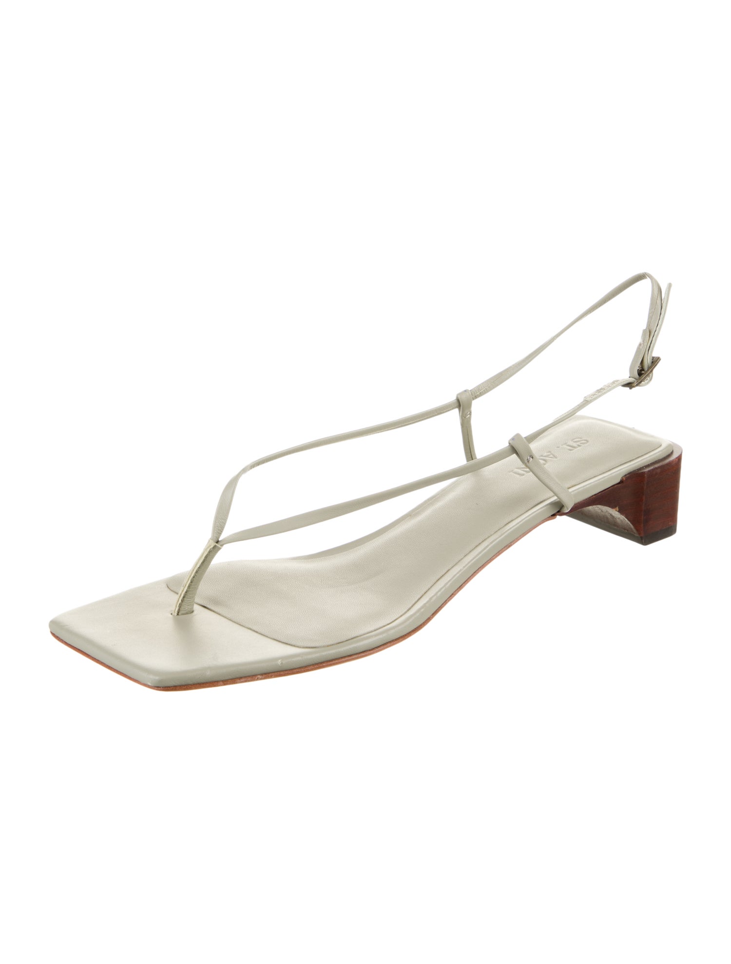 St. Agni Leather Slingback Sandals