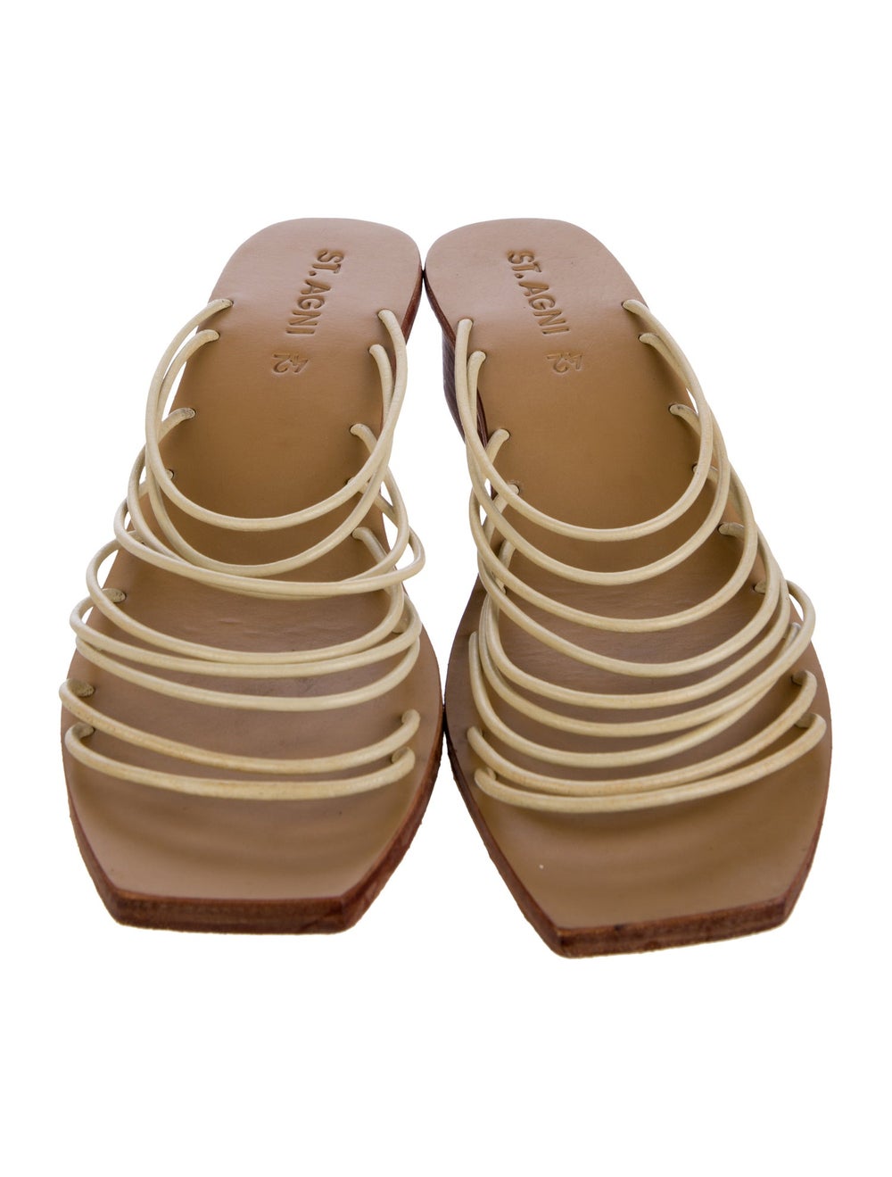 St. Agni Leather Slides Neutrals Multistrap - image 3