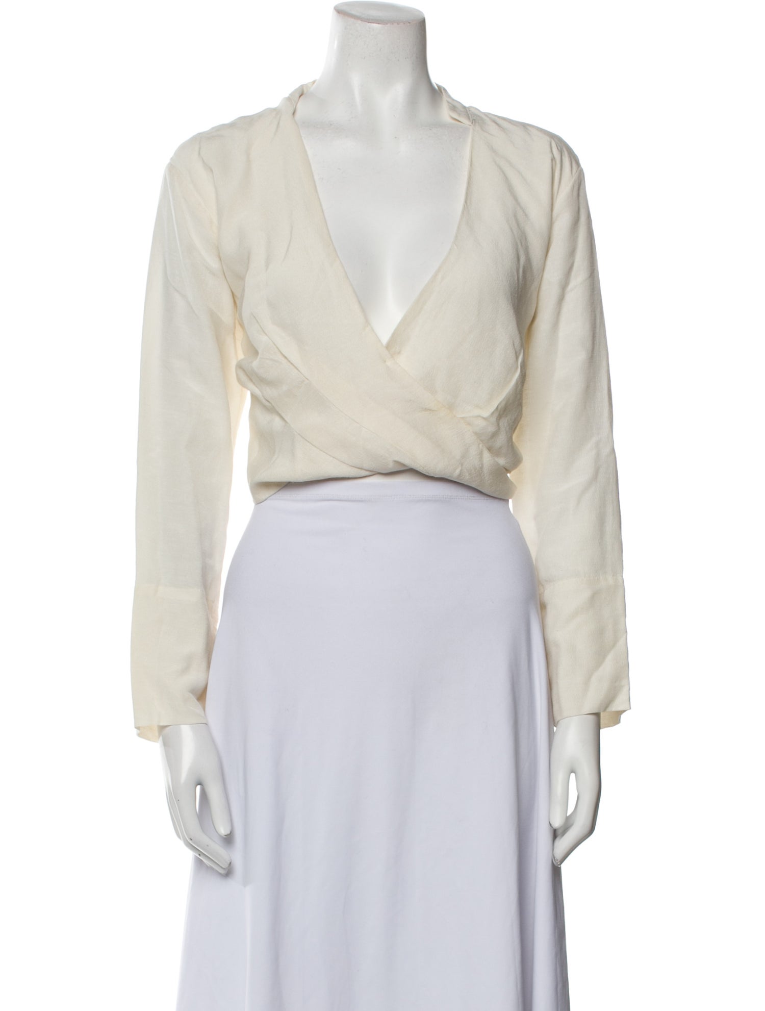 St. Agni V-Neck Long Sleeve Crop Top