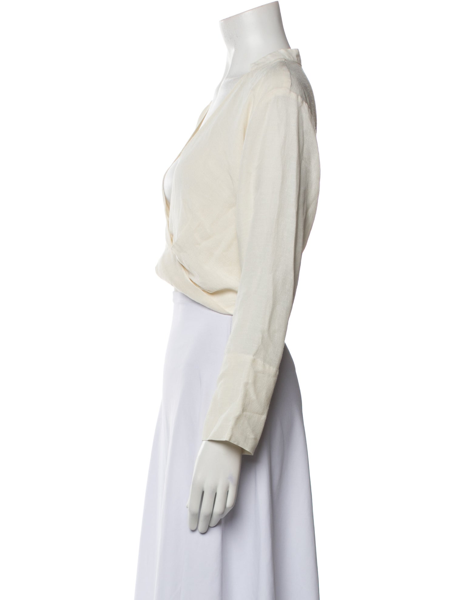 St. Agni V-Neck Long Sleeve Crop Top