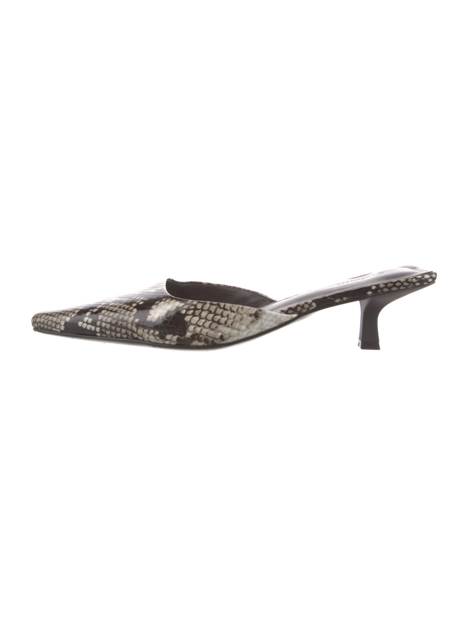 St. Agni Embossed Leather Animal Print Mules