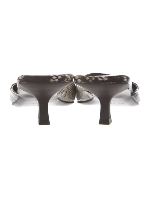 St. Agni Embossed Leather Animal Print Mules