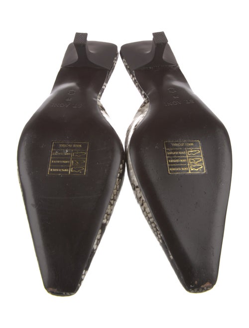 St. Agni Embossed Leather Animal Print Mules
