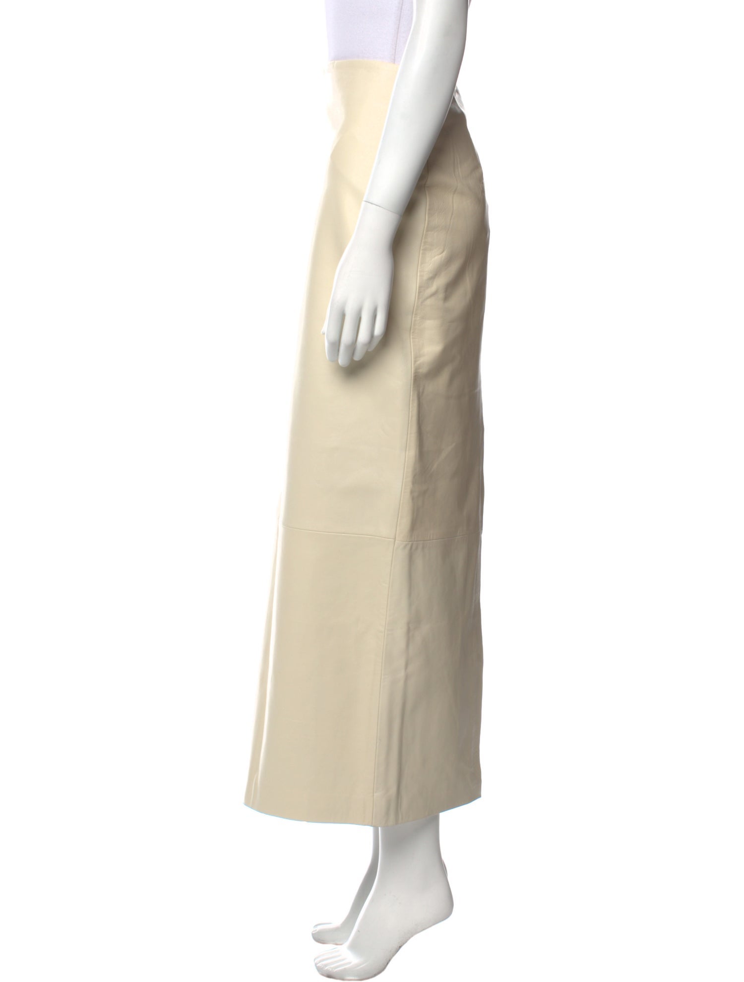 St. Agni Lamb Leather Midi Length Skirt