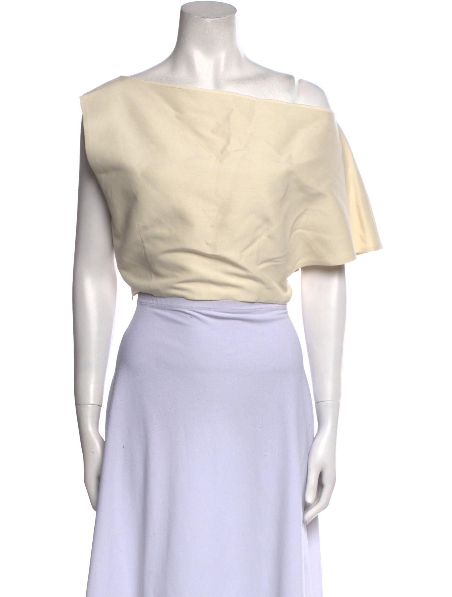 St. Agni Asymmetrical Short Sleeve Crop Top