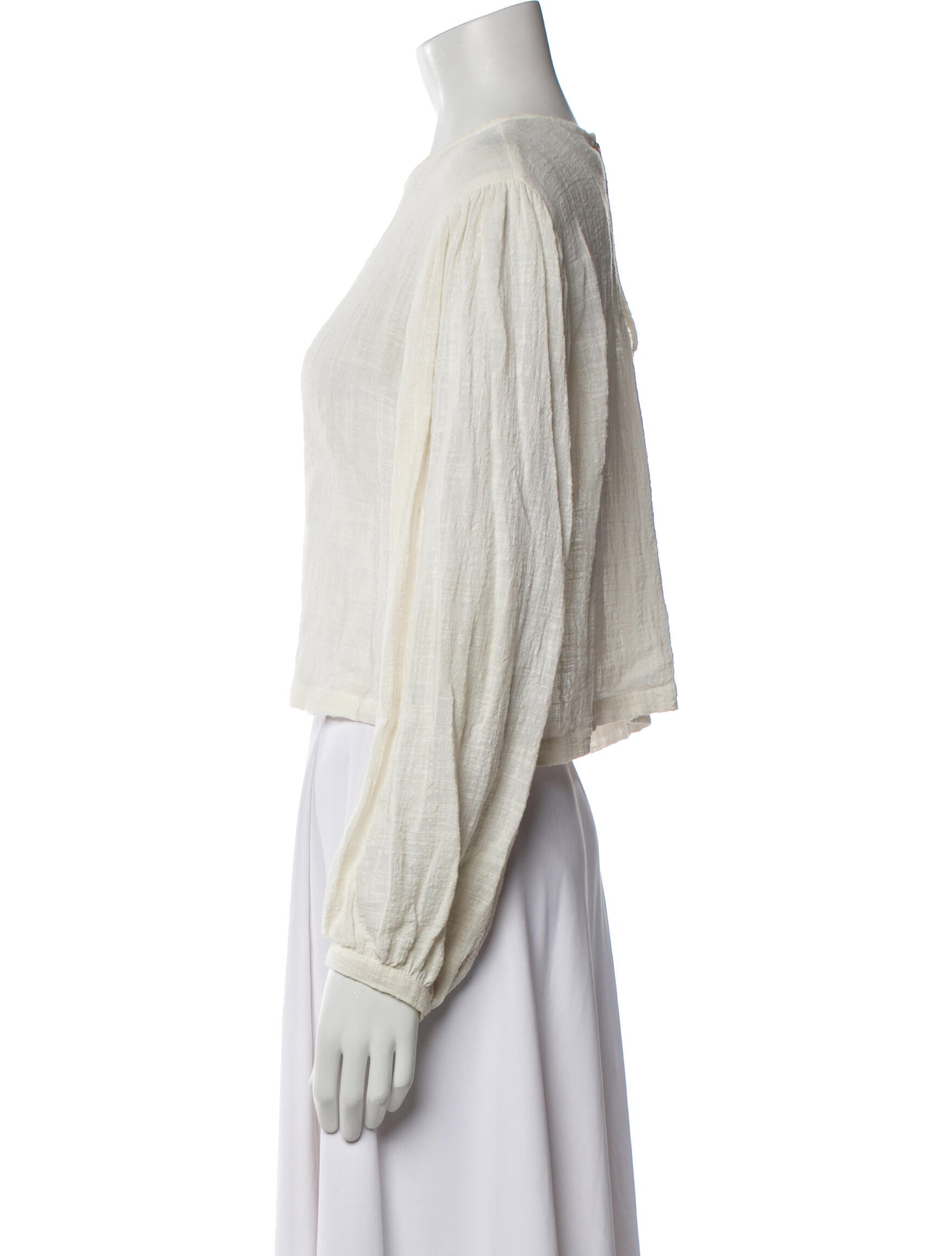 St. Agni Crew Neck Long Sleeve Crop Top