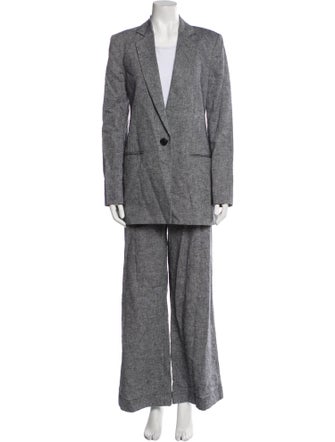 St. Agni Linen Ruffle Embellishment Pant Set