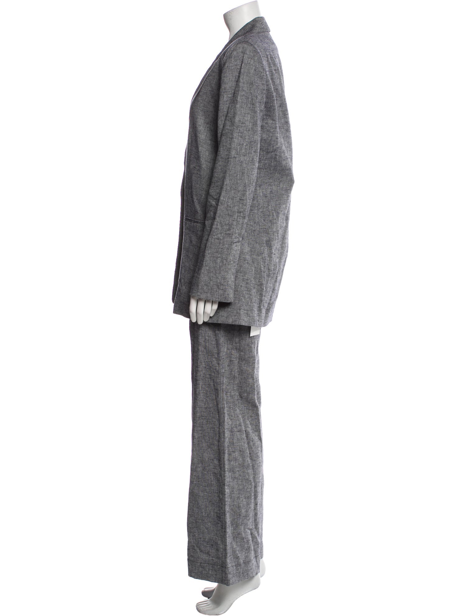 St. Agni Linen Ruffle Embellishment Pant Set