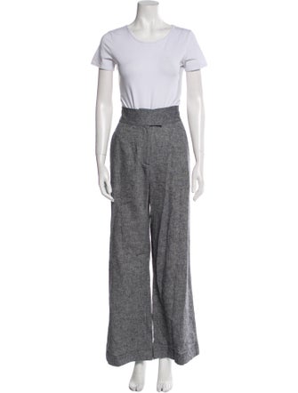 St. Agni Linen Ruffle Embellishment Pant Set