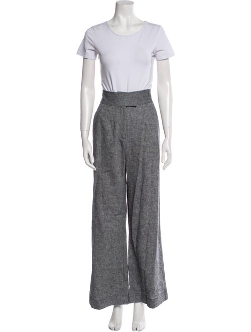 St. Agni Linen Ruffle Embellishment Pant Set