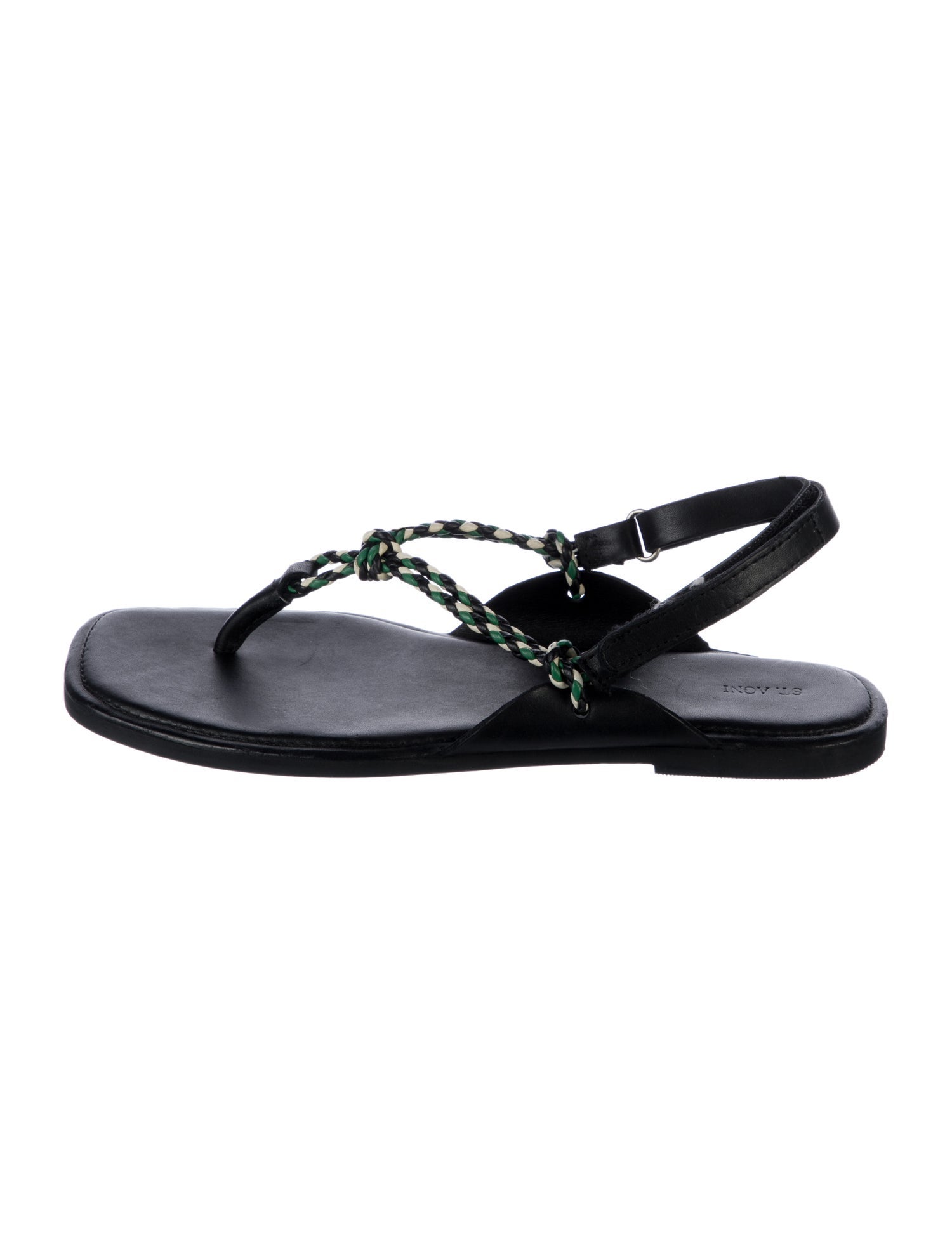 St. Agni Leather Slingback Sandals