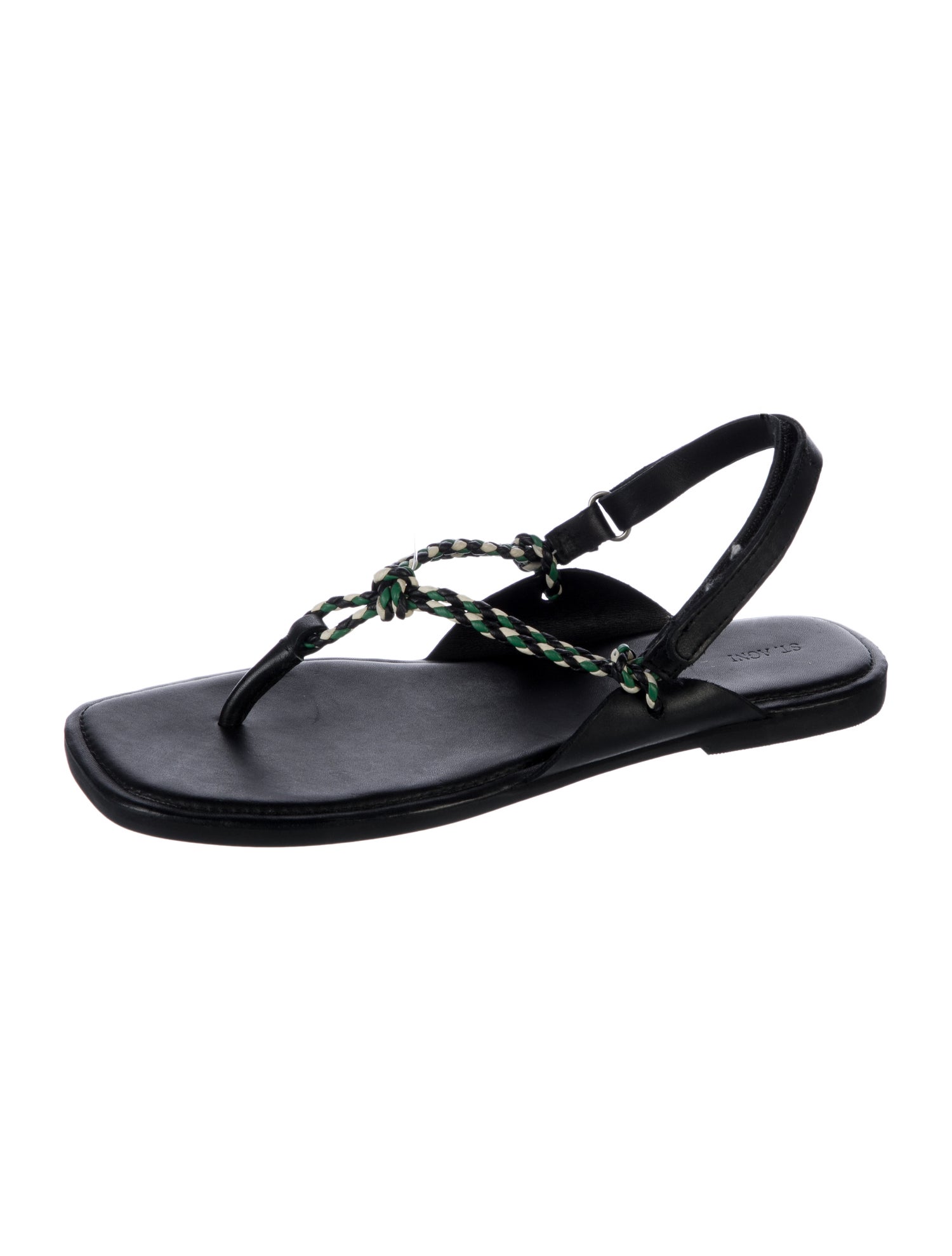 St. Agni Leather Slingback Sandals