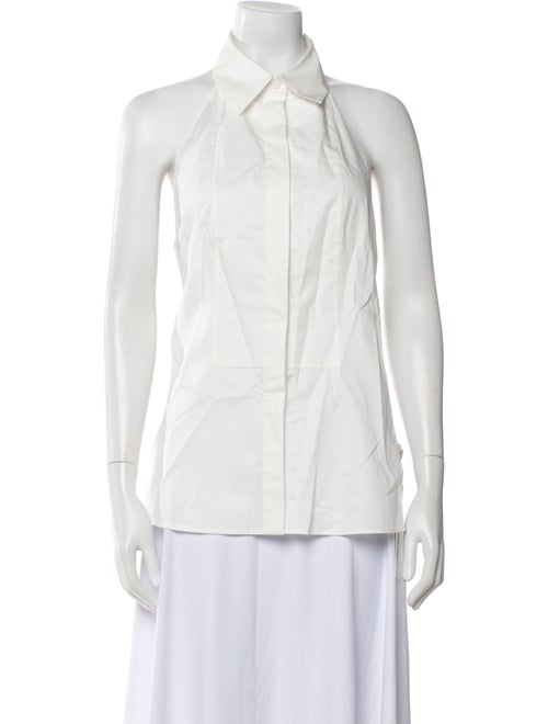St. Agni Linen Sleeveless Button-Up Top