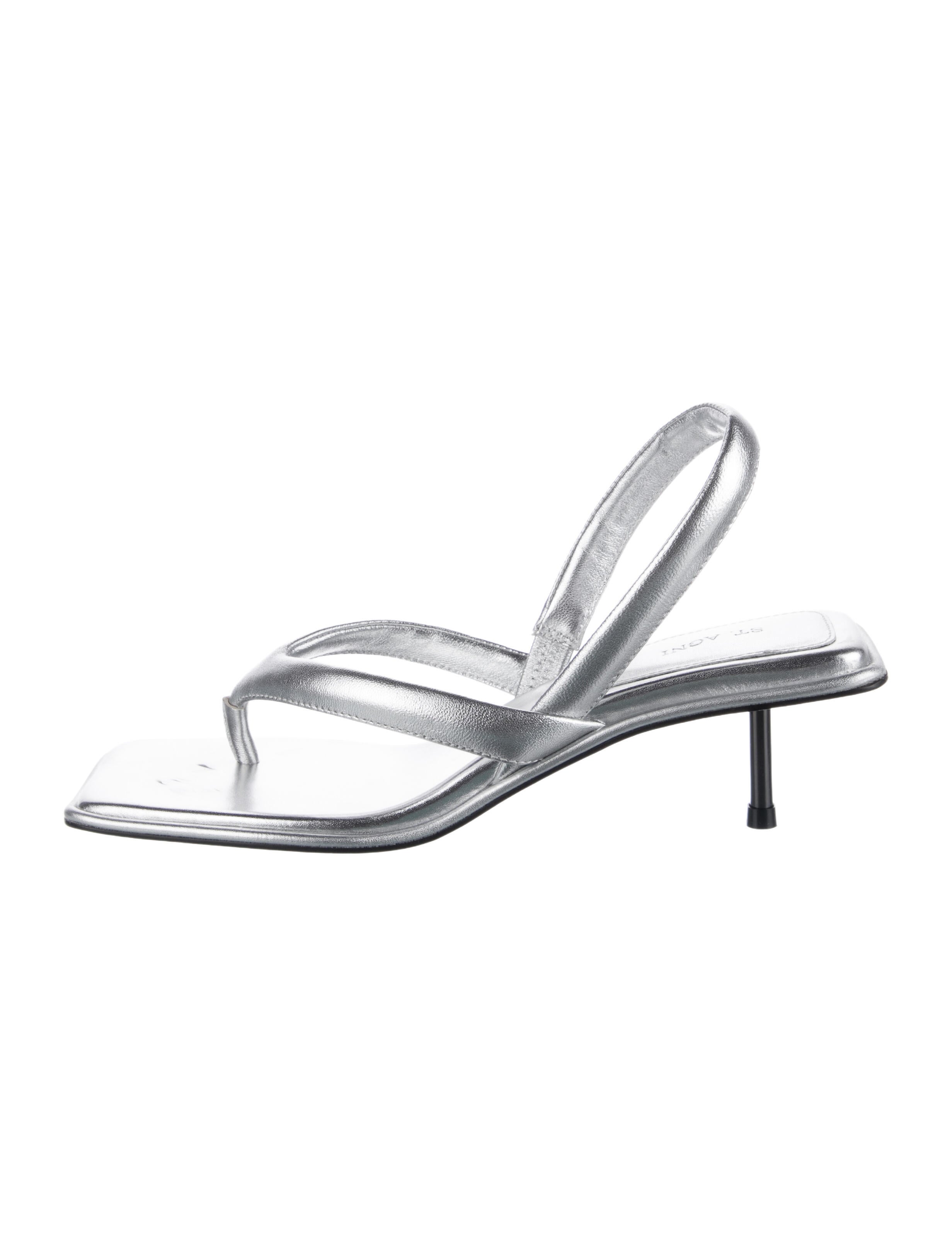 St. Agni Leather Slingback Sandals