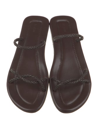 St. Agni Leather Chain-Link Accents Slides
