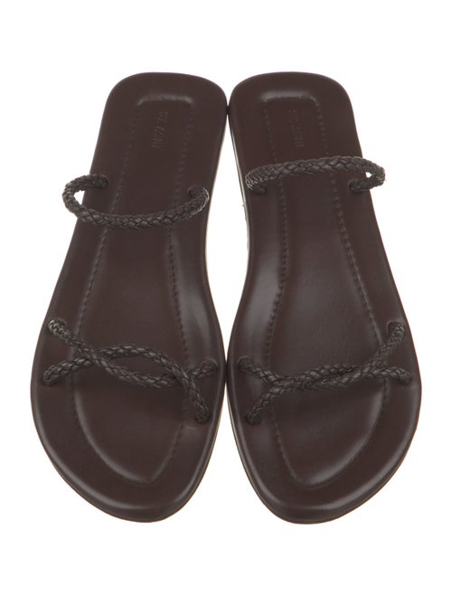 St. Agni Leather Chain-Link Accents Slides