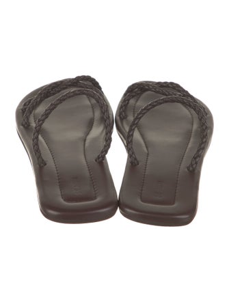 St. Agni Leather Chain-Link Accents Slides