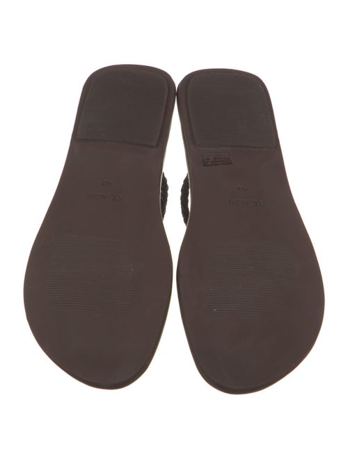 St. Agni Leather Chain-Link Accents Slides