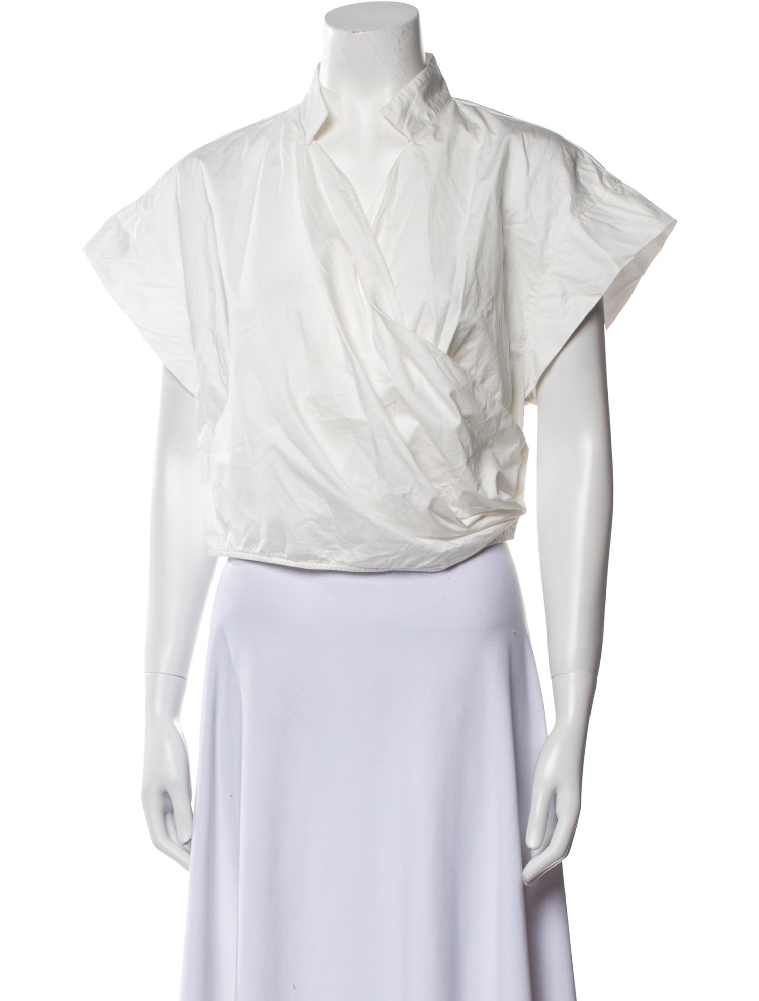 St. Agni V-Neck Short Sleeve Crop Top