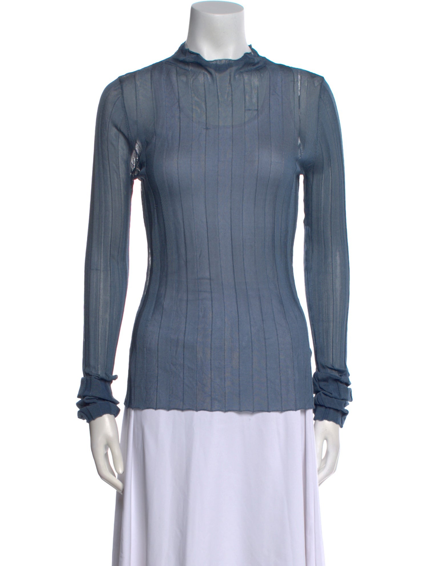 St. Agni Mock Neck Long Sleeve Top