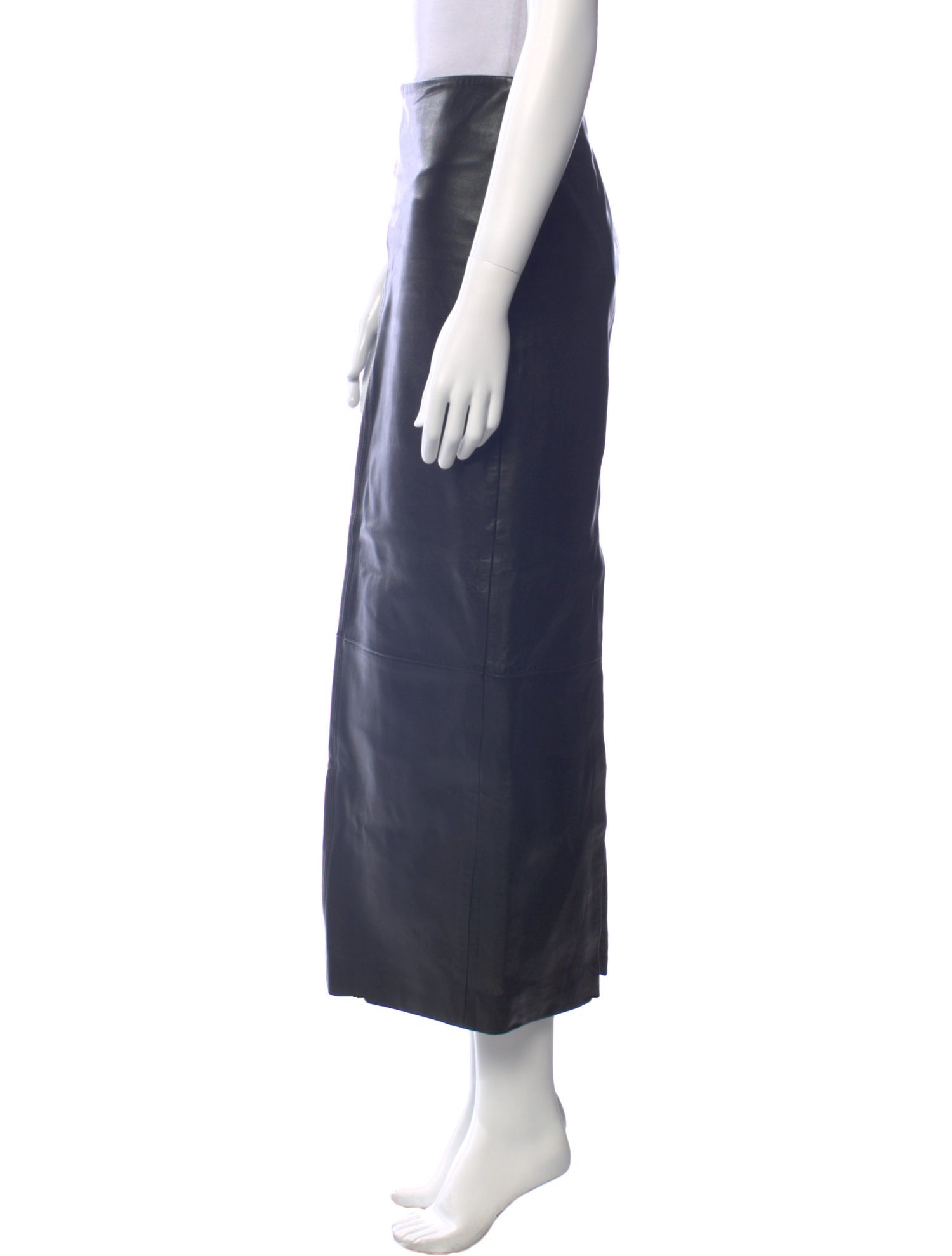 St. Agni Leather Midi Length Skirt