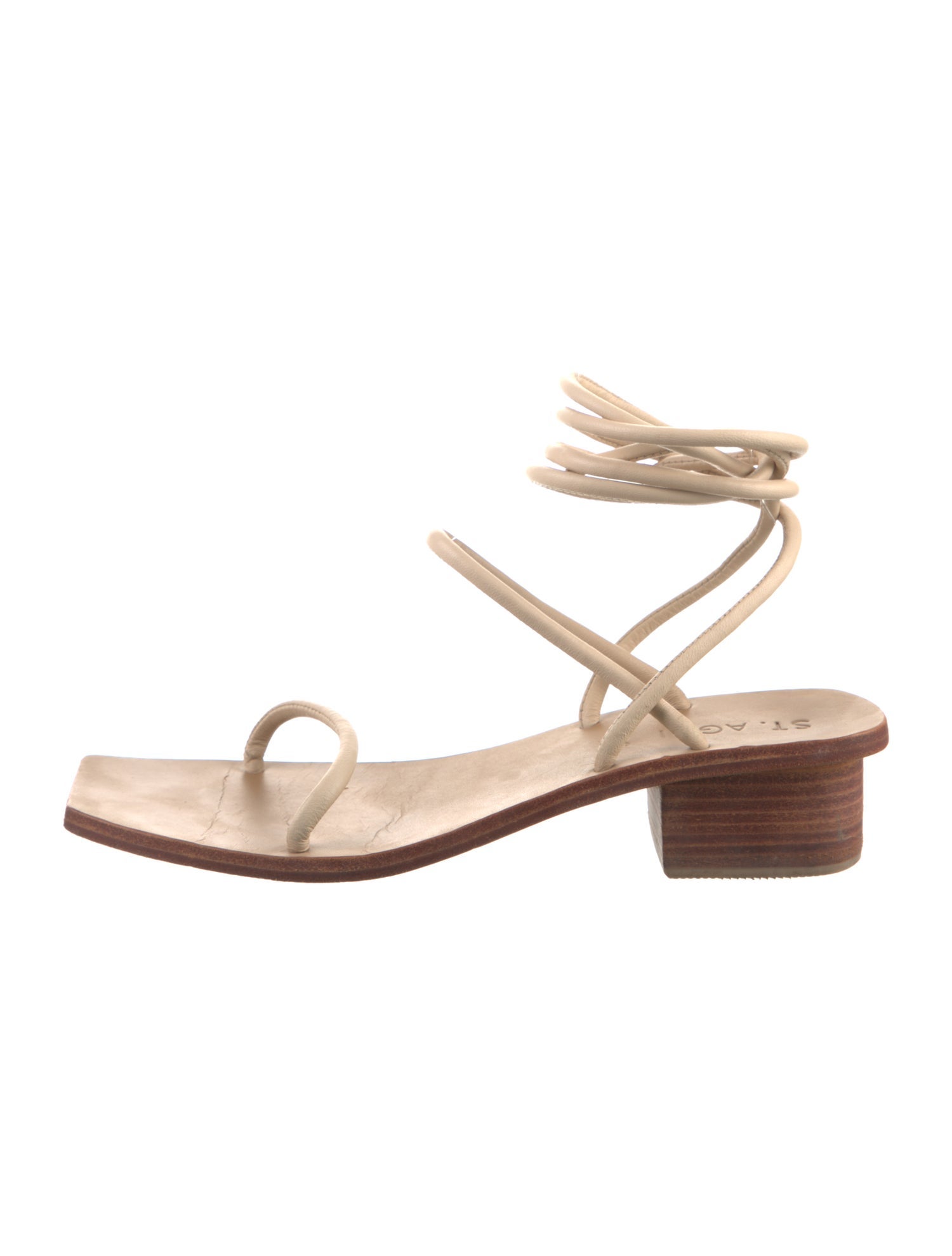 St. Agni Leather Slingback Sandals