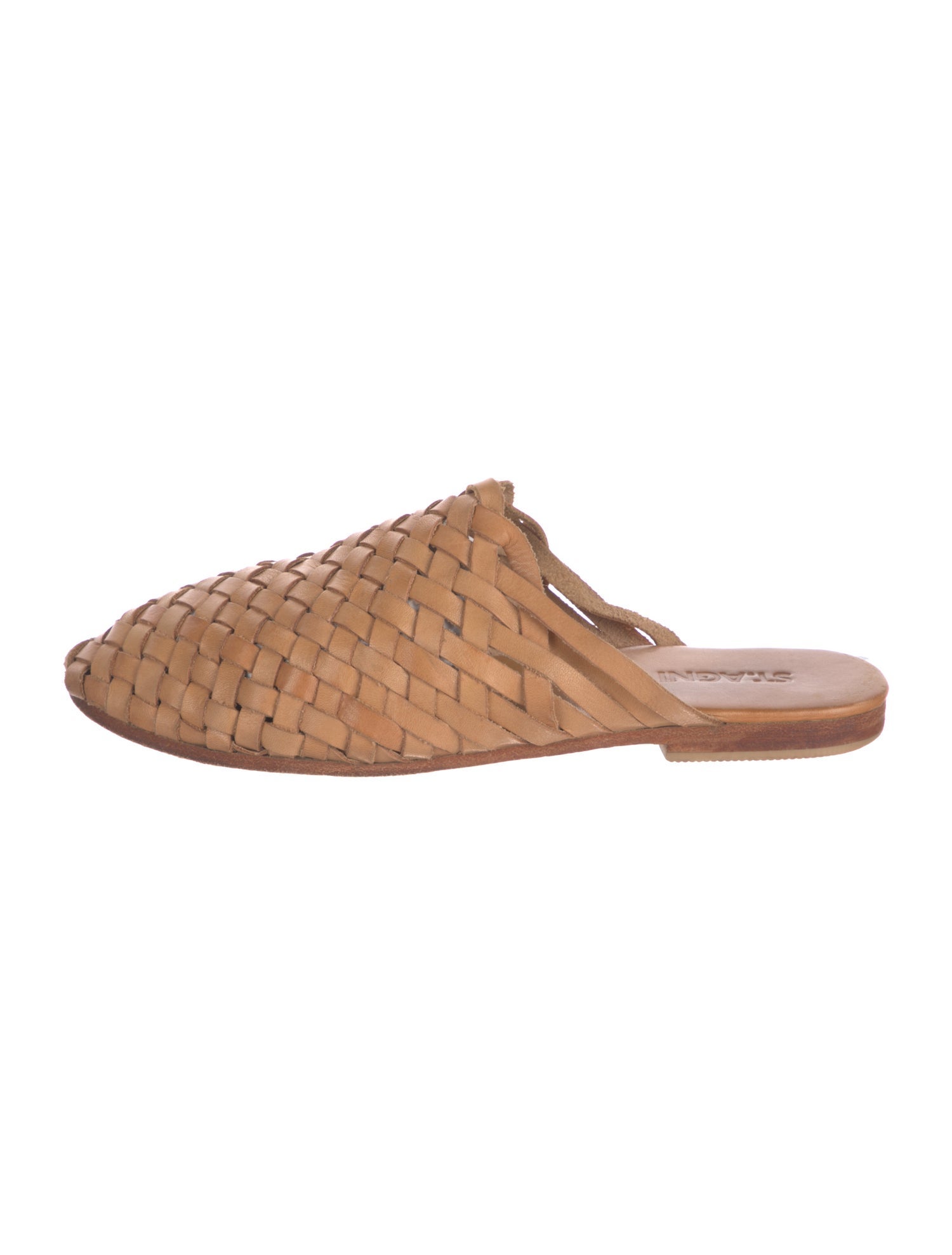 St. Agni Leather Braided Accents Slides