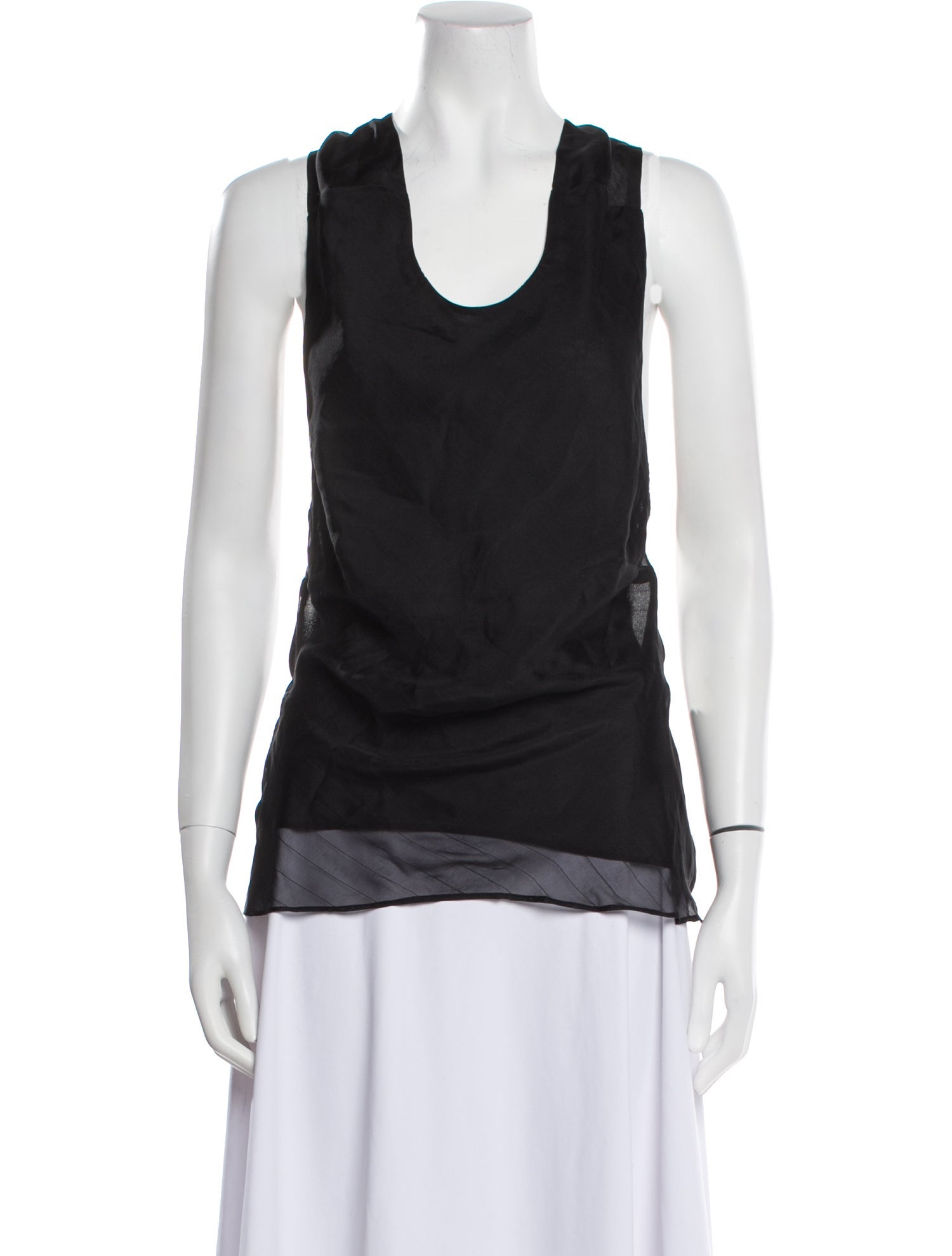 St. Agni Silk Scoop Neck Top w/ Tags