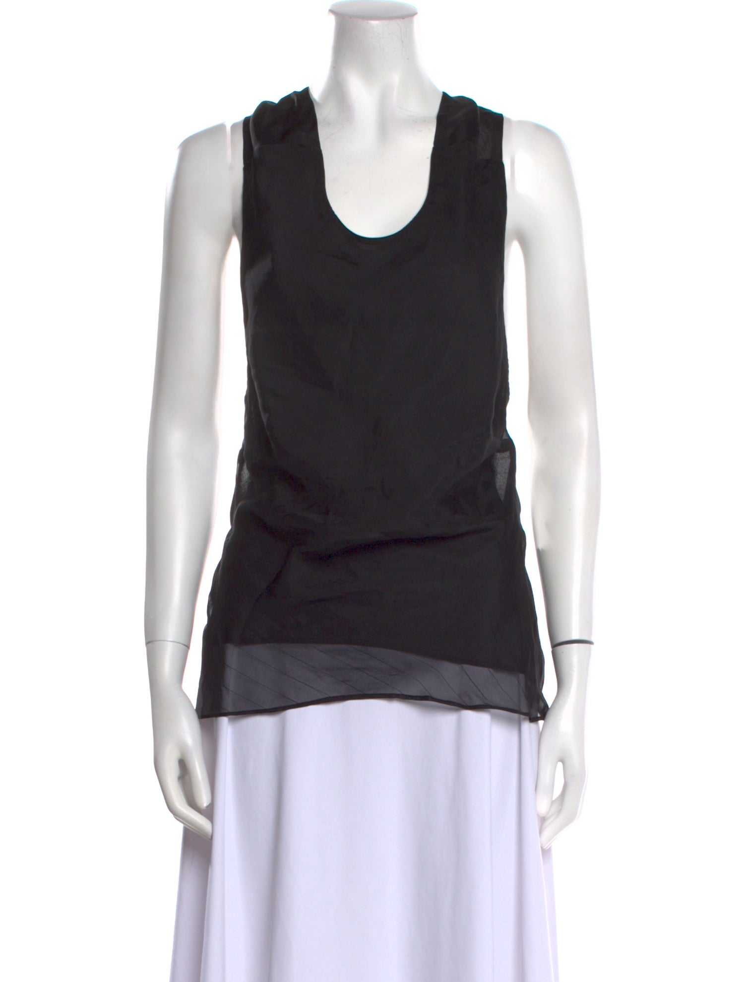 St. Agni Silk Scoop Neck Top