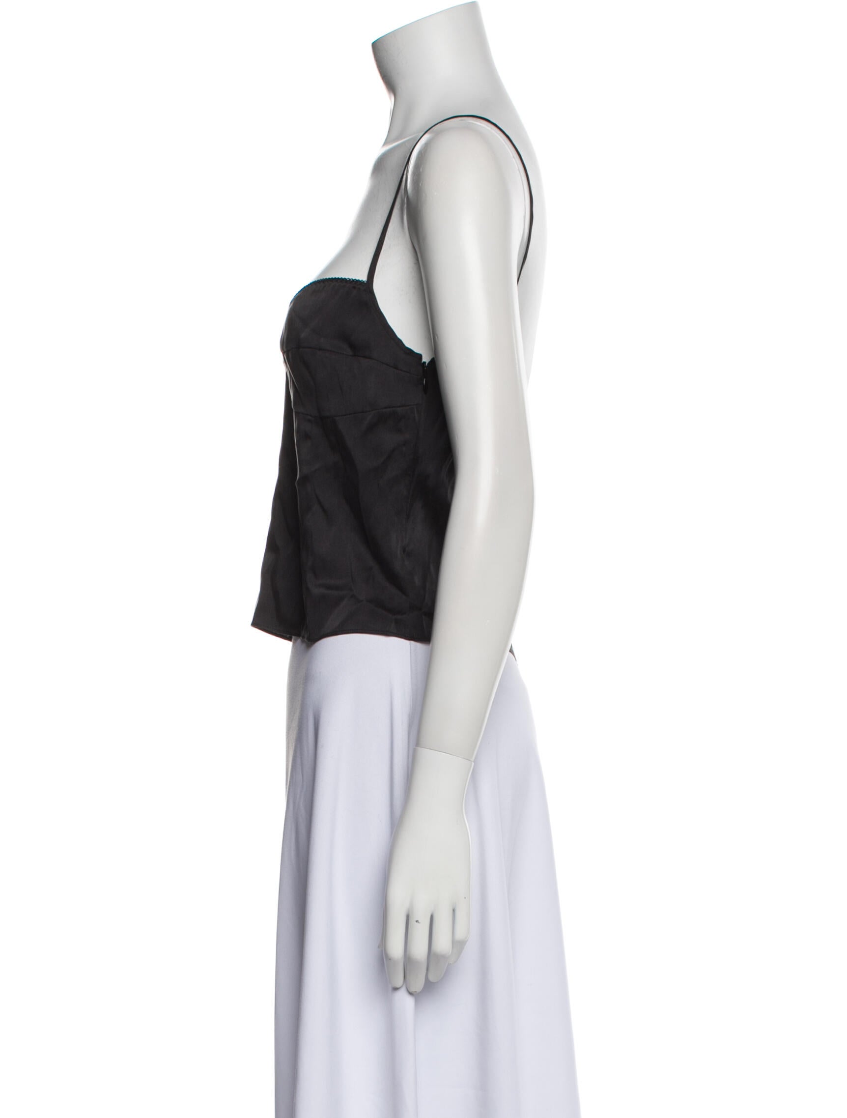 St. Agni Silk V-Neck Crop Top