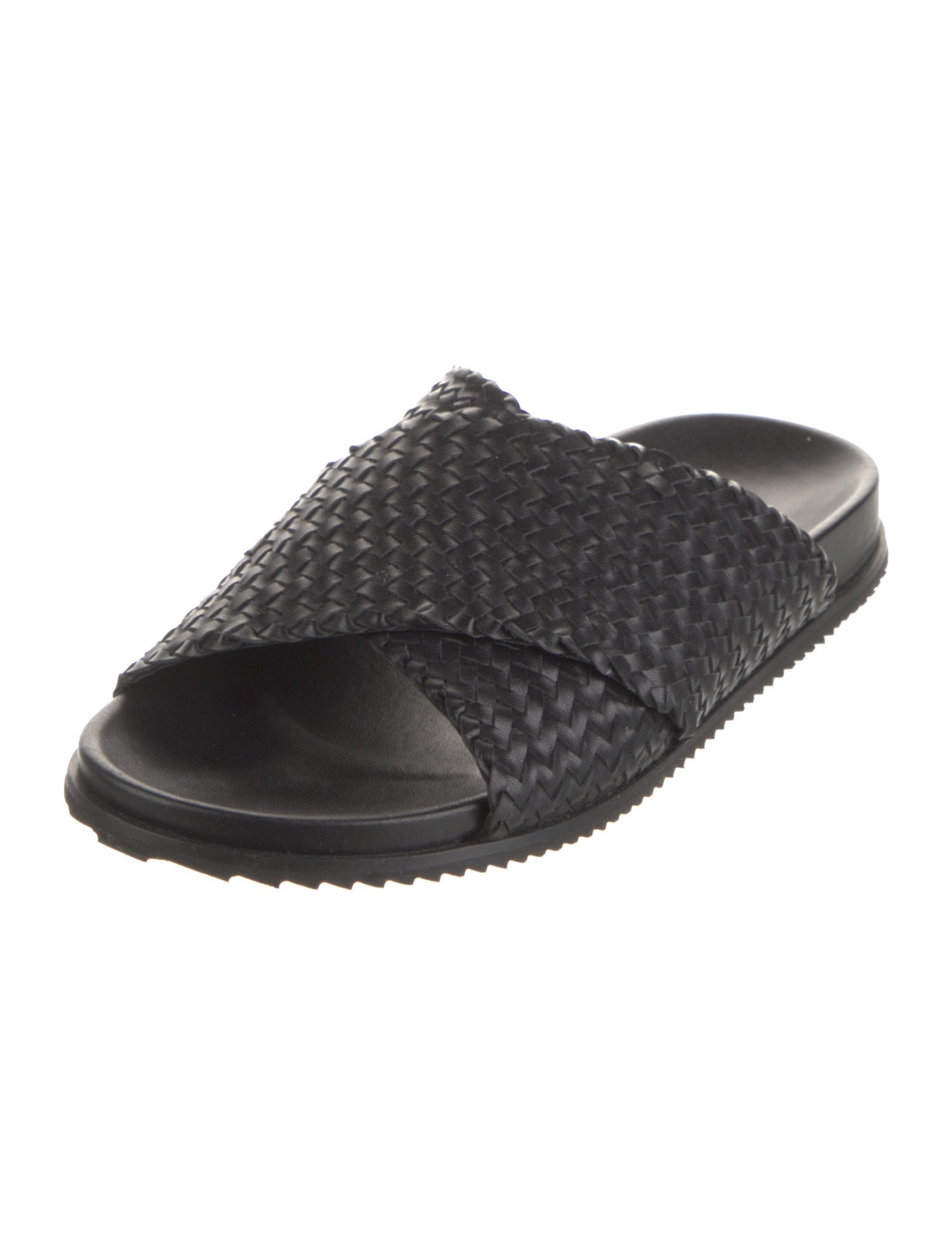 St. Agni Leather Braided Accents Slides