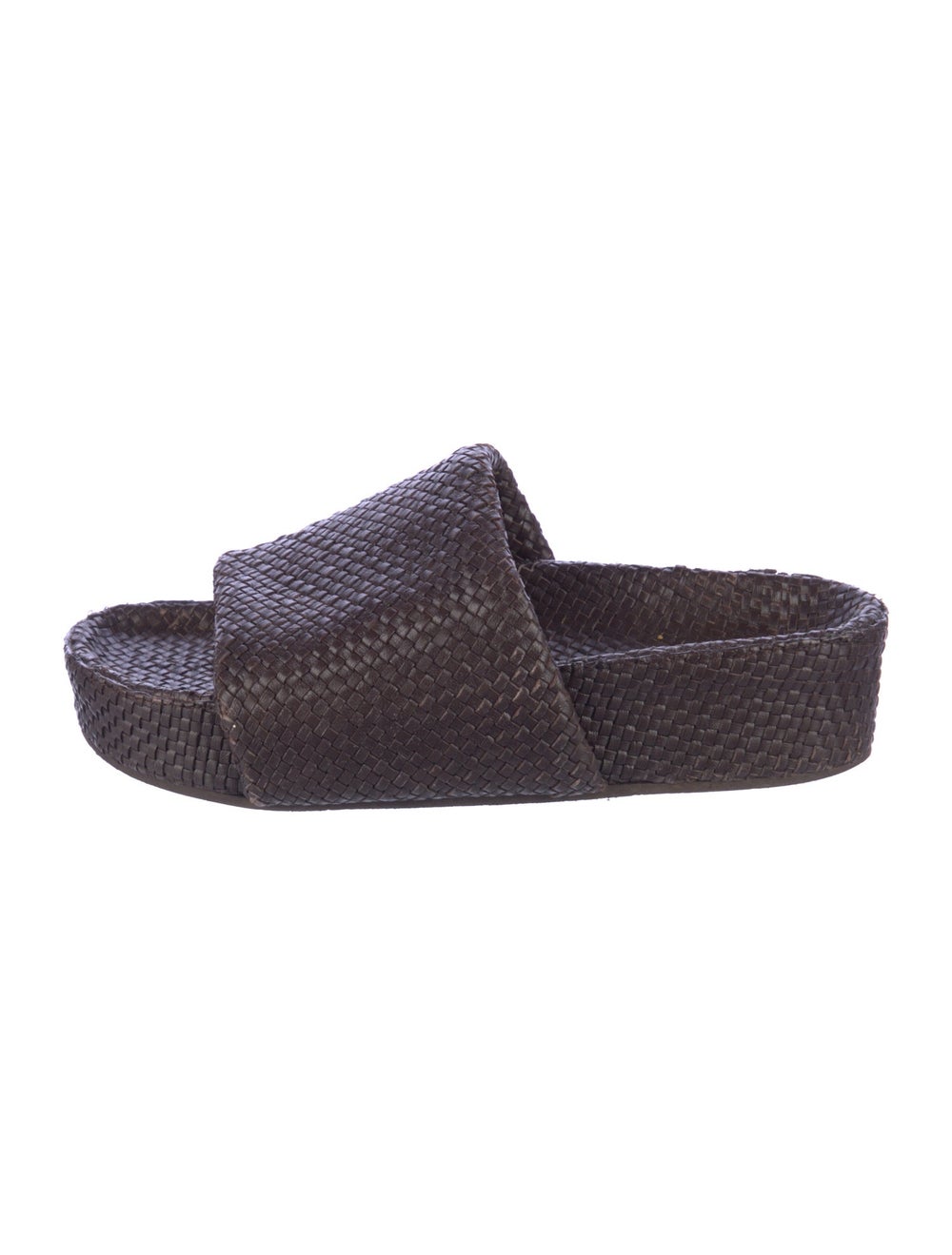St. Agni Straw Slides Brown Platform - image 1