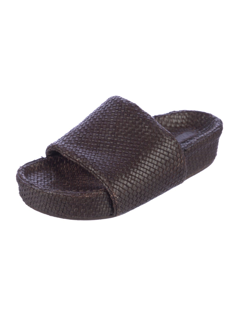 St. Agni Straw Slides Brown Platform - image 2