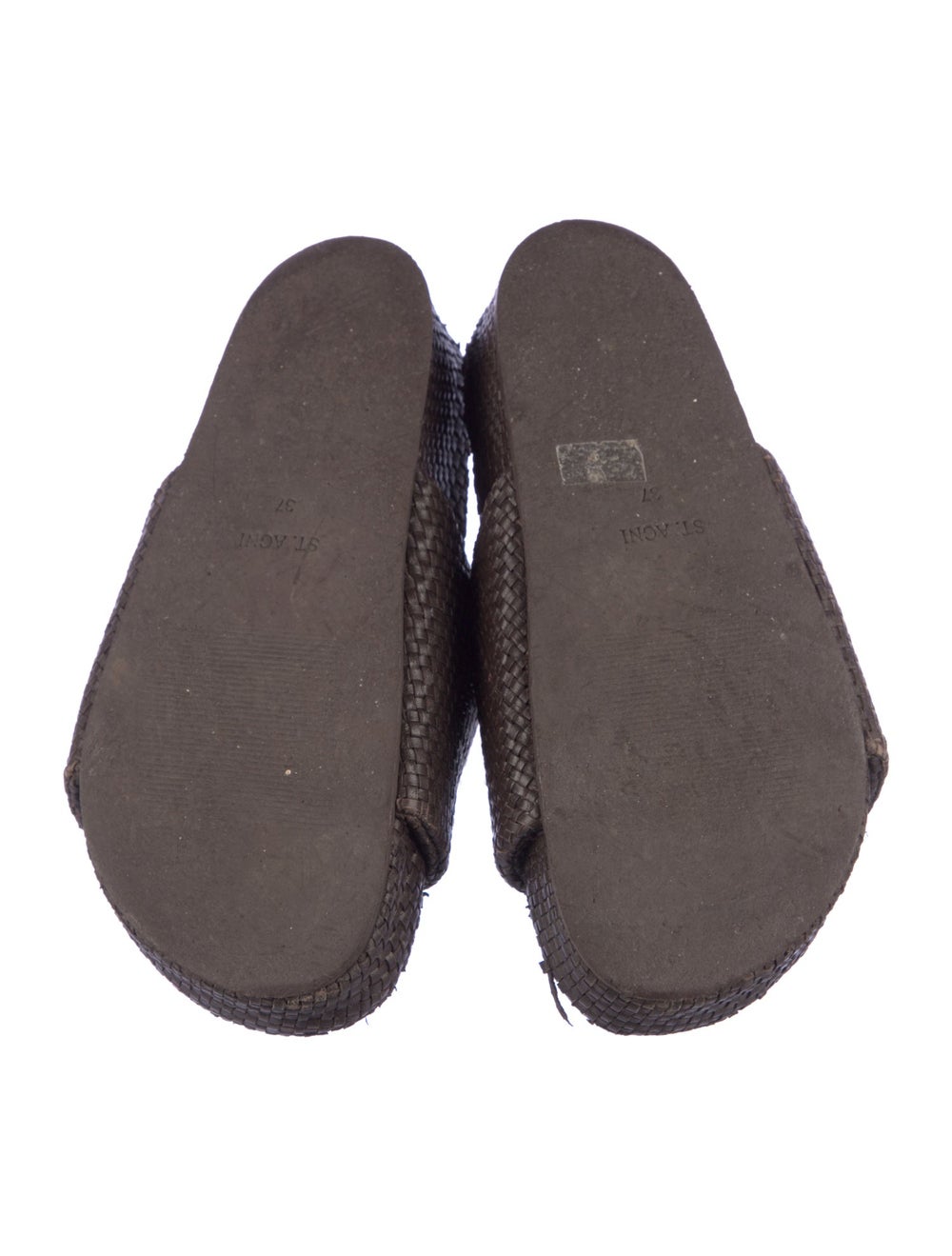 St. Agni Straw Slides Brown Platform - image 5