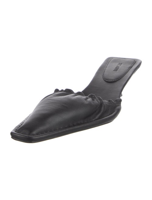 St. Agni Leather Pleated Accents Mules
