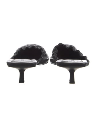 St. Agni Leather Pleated Accents Mules